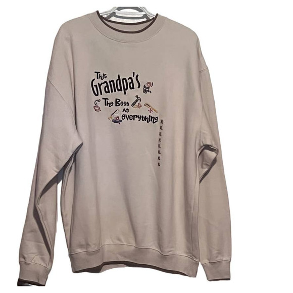 M&C Sport Men's Cream Sweatshirt This Grandpa's The Best At‎ Everything Size XL - Picture 1 of 5